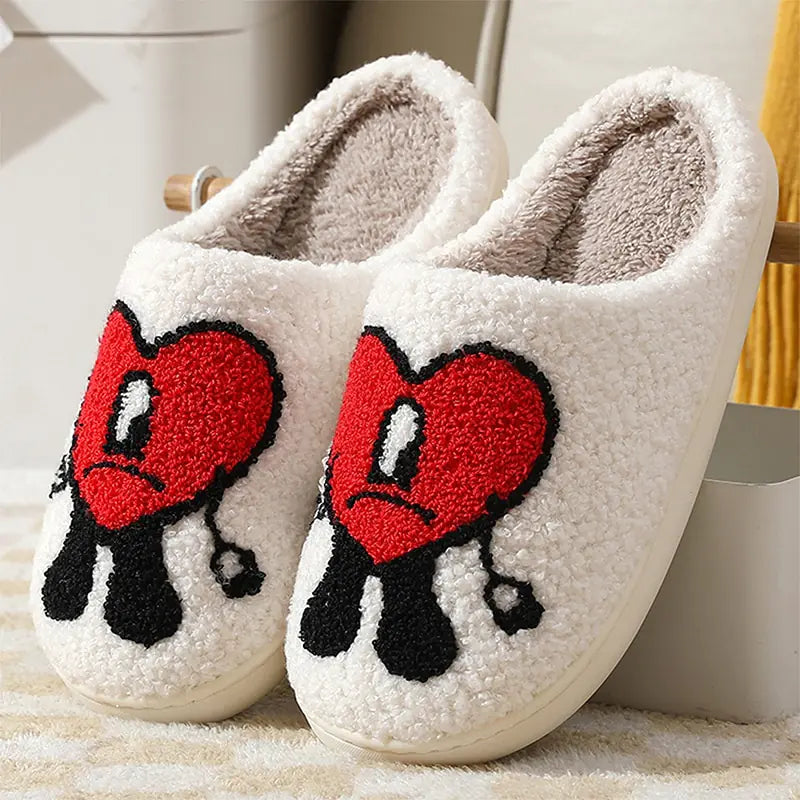 Lonely Heart Fluffy Slippers